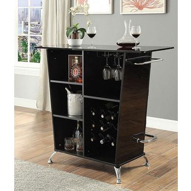 Fuero Black/Chrome Bar Table (K/D)