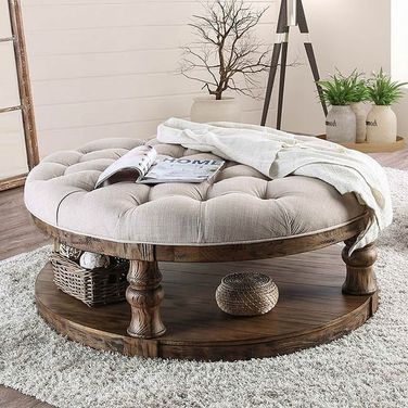 Mika Cushioned Coffee Table (Antique Oak)