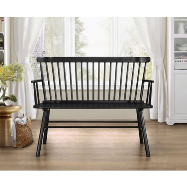 Crown Mark Jerimiah Black Spindleback Bench