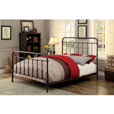 Furniture of America Iria Dark Bronze Cal King Bed