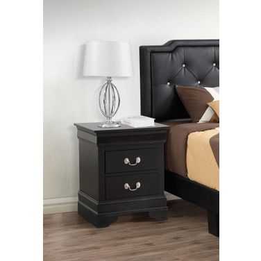 Glory Furniture LouisPhillipe Nightstand, Black