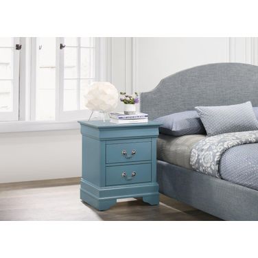Glory Furniture LouisPhillipe Nightstand, Blue