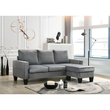Glory Furniture Jessica Sofa Chaise, Gray