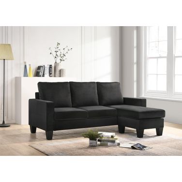 Glory Furniture Jessica Sofa Chaise, Black