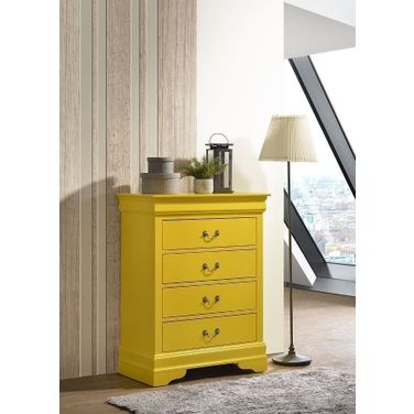 Louis Phillipe 4 Drawer Chest (Yellow)