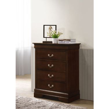 Louis Phillipe 4 Drawer Chest (Cappuccino)