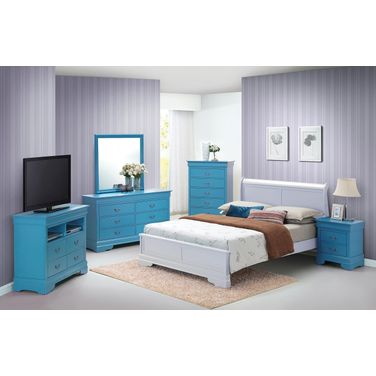 G3180 Bedroom Set w/ White Sleigh Bed