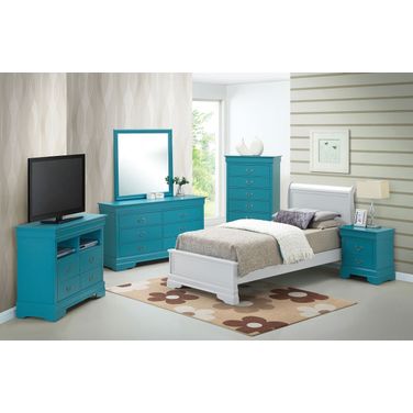 G3180 Youth Bedroom Set w/ White Sleigh Bed