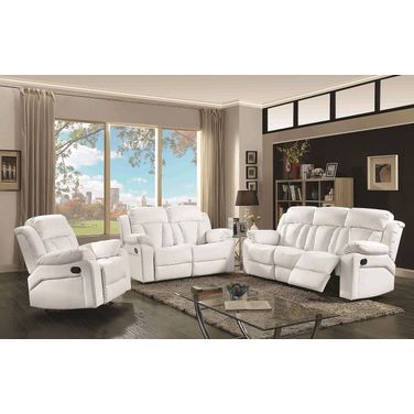G682 Reclining Living Room Set (White)
