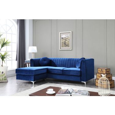 Delray Sofa Chaise In Navy Blue