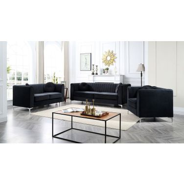 Delray Living Room Set In Black
