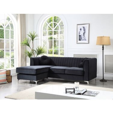 Delray Sofa Chaise In Black