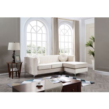 Delray Sofa Chaise In Ivory
