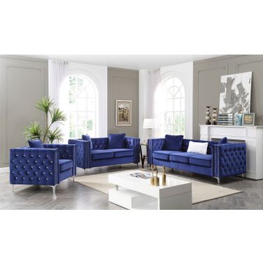 Paige Living Room Set (Blue)