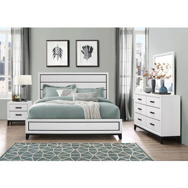 Kate Panel Bedroom Set (White)
