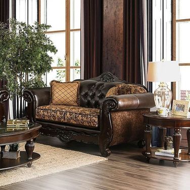 Quirino Loveseat (Tan / Dark Brown)