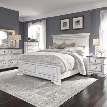 Abbey Park Antique White Panel Bedroom Set