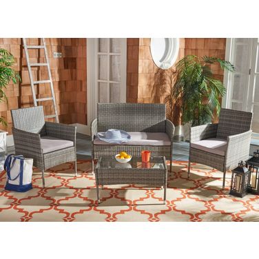 Abdul 4 Piece Living Set in Grey