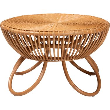 Abel Natural Rattan Coffee Table with Splayed Legs In Light Honey