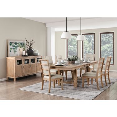 Aberdeen Dining Room Set In Oak and Beige