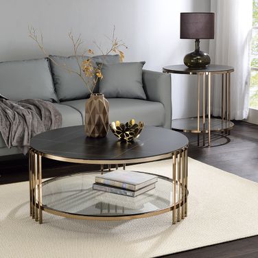 Abisha Occasional Table Set In Champagne