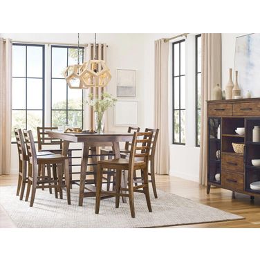 Abode Counter Height Dining Room Set In Warm Brunette