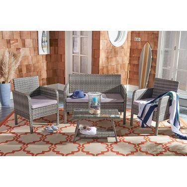 Aboka 4 Piece Living Set in Grey