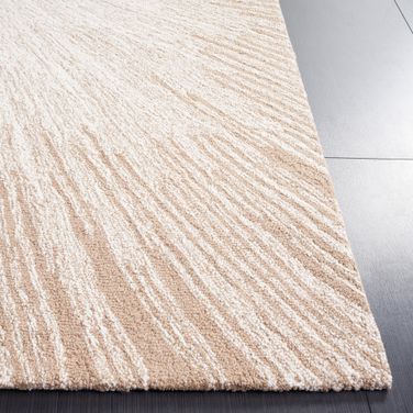 Abstract Oriental 2'-3" x 8' Area Rug In Ivory and Beige