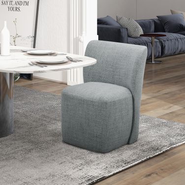 Accent Dining Chair with Casters In Sapphire