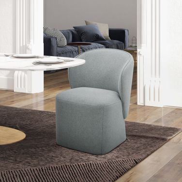 Accent Dining Chair with Casters In Sapphire