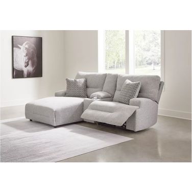 Acklen Place 3-Piece LAF Power Reclining Sectional Sofa with Chaise In Pewter