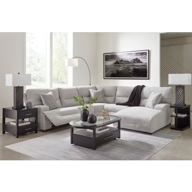 Acklen Place 5-Piece RAF Power Reclining Sectional with Chaise In Pewter