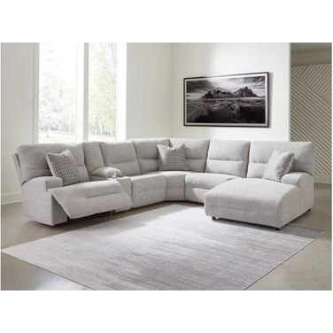 Acklen Place 6-Piece Power Reclining Sectional with RAF Chaise In Pewter