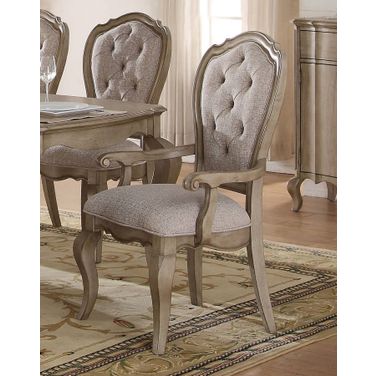 Acme Chelmsford Arm Chair in Antique Taupe (Set of 2)