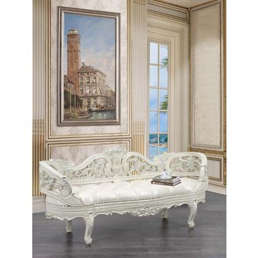 Acme Adara Bench In Antique White Finish