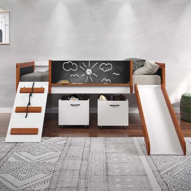 Acme Aurea 2 Toy Boxes In Cherry Oak And White Finish