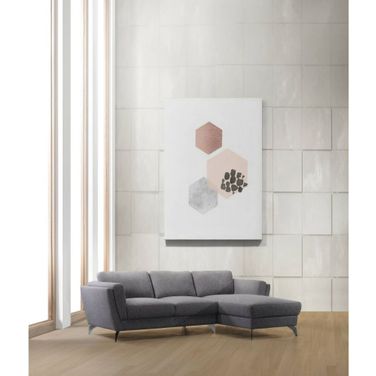 Acme Beckett Sectional Sofa In Gray Fabric