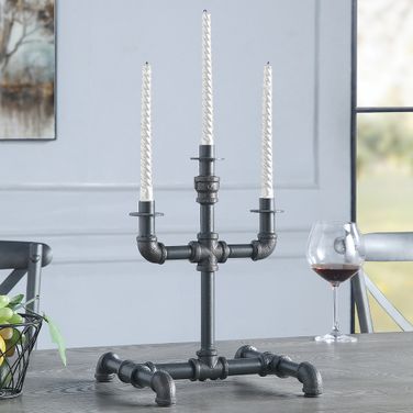 Acme Brantley Candleholder In Sandy Gray Finish