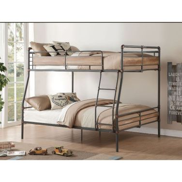 Acme Brantley Ii Full Xl Over Queen Bunk Bed In Sandy Black And Dark Bronze Hand-Brushed