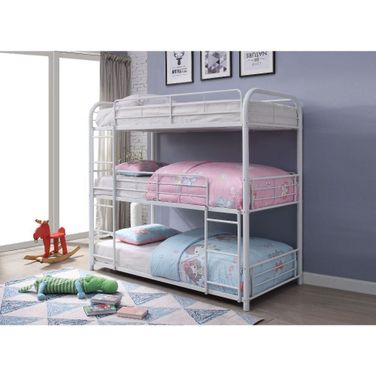 Acme Cairo Triple Full Bunk Bed In White