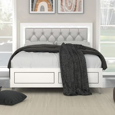 Acme Casilda Eastern King Bed With Led In Gray And White Finish
