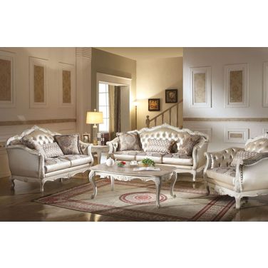 Acme Chantelle Sofa in Pearl White