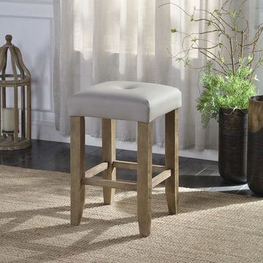 Acme Charnell Counter Height Stool Set Of 2 In Oak Finish