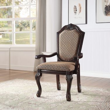Acme Chateau De Ville Arm Chair Set Of 2 In Espresso