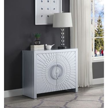 Acme Cicero Console Table In Platinum Finish