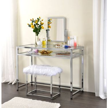 Acme Coleen 3 Piece Pack Vanity Set In Chrome Finish