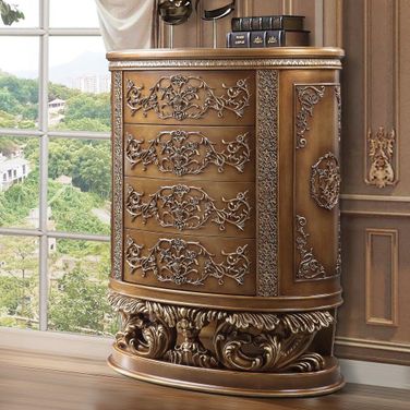 Acme Constantine Chest In Brown and Gold Finish
