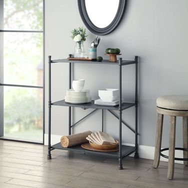 Acme Cordelia Console Table In Sandy Black and Dark Brone Hand-Brushed Finish