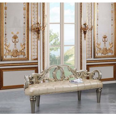 Acme Danae Bench In Champagne And Gold Finish