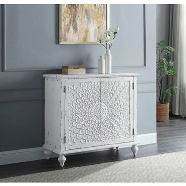 Acme Daray Console Table In Antique White Finish